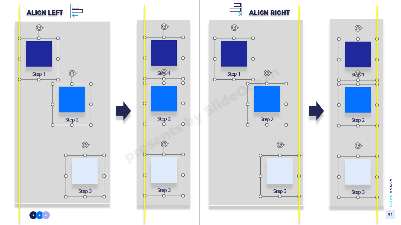Căn Chỉnh Đối Tượng Trong PowerPoint - align trái phải