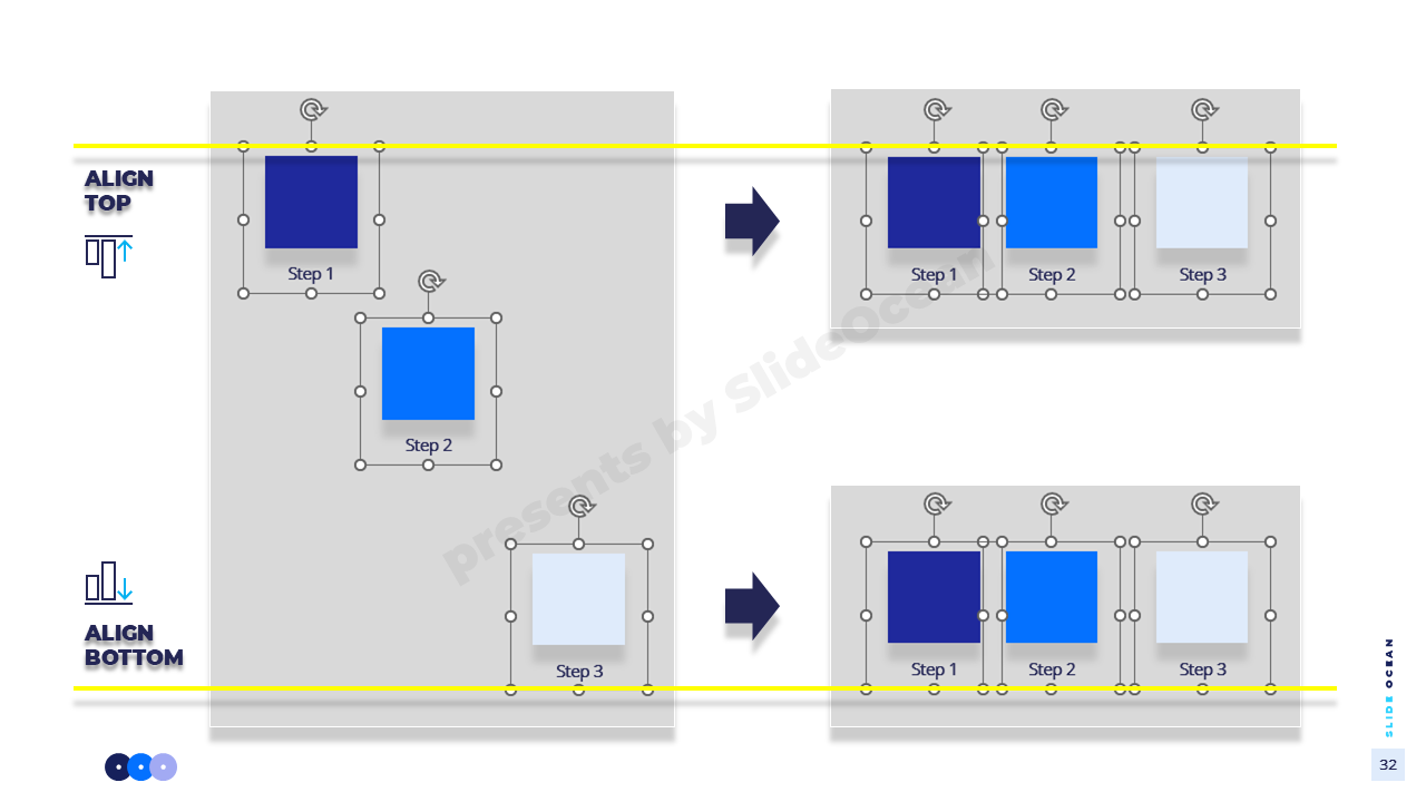 Căn Chỉnh Đối Tượng Trong PowerPoint - align trên dưới