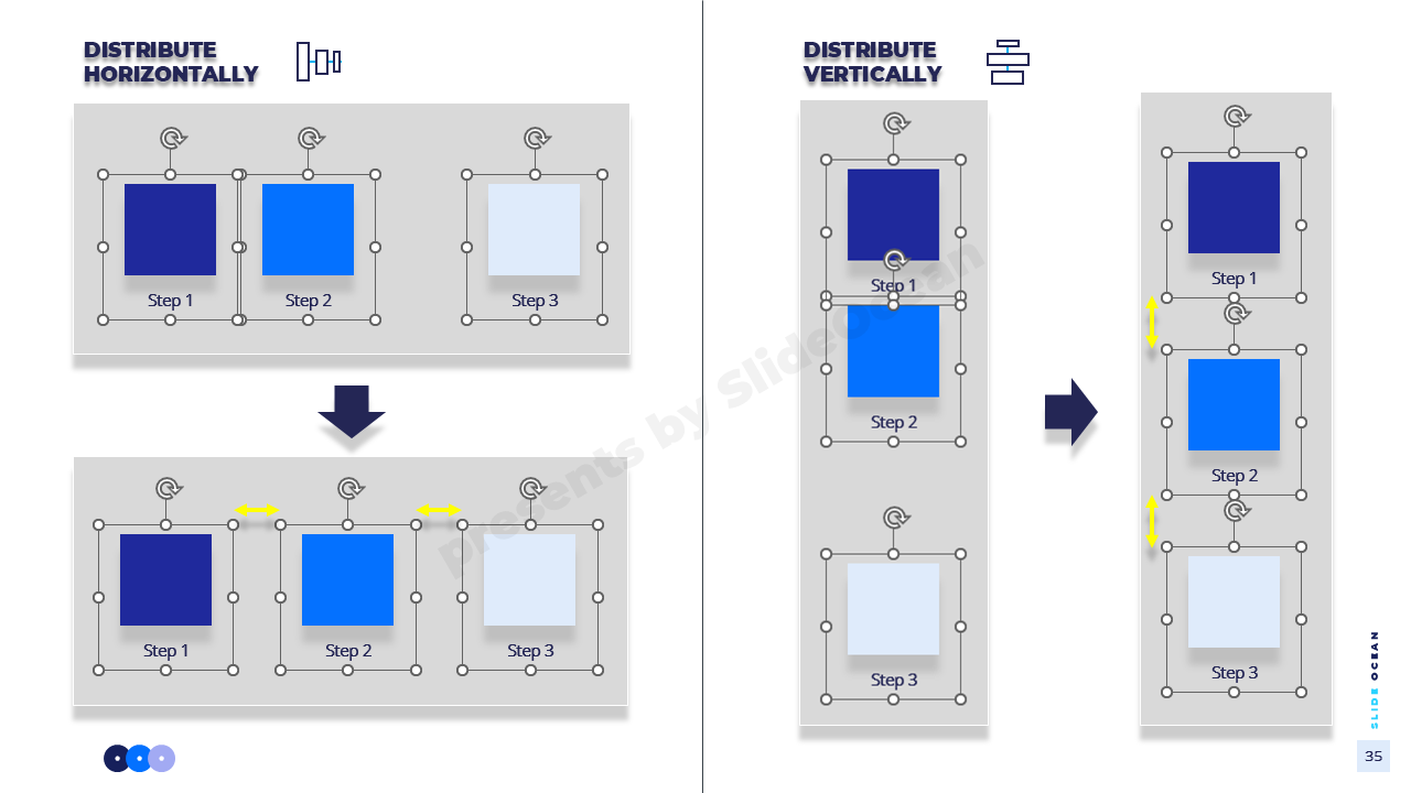 Căn Chỉnh Đối Tượng Trong PowerPoint - distribute horizontal and vertical