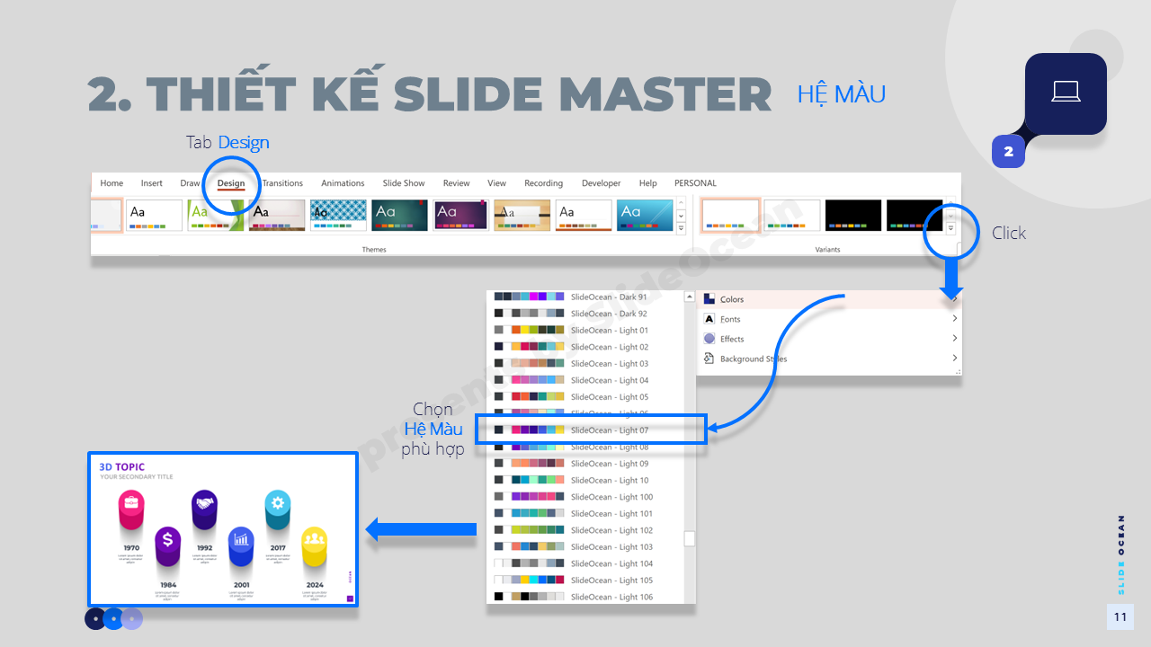 Cách sử dụng Slide Master hiệu quả - Hệ màu