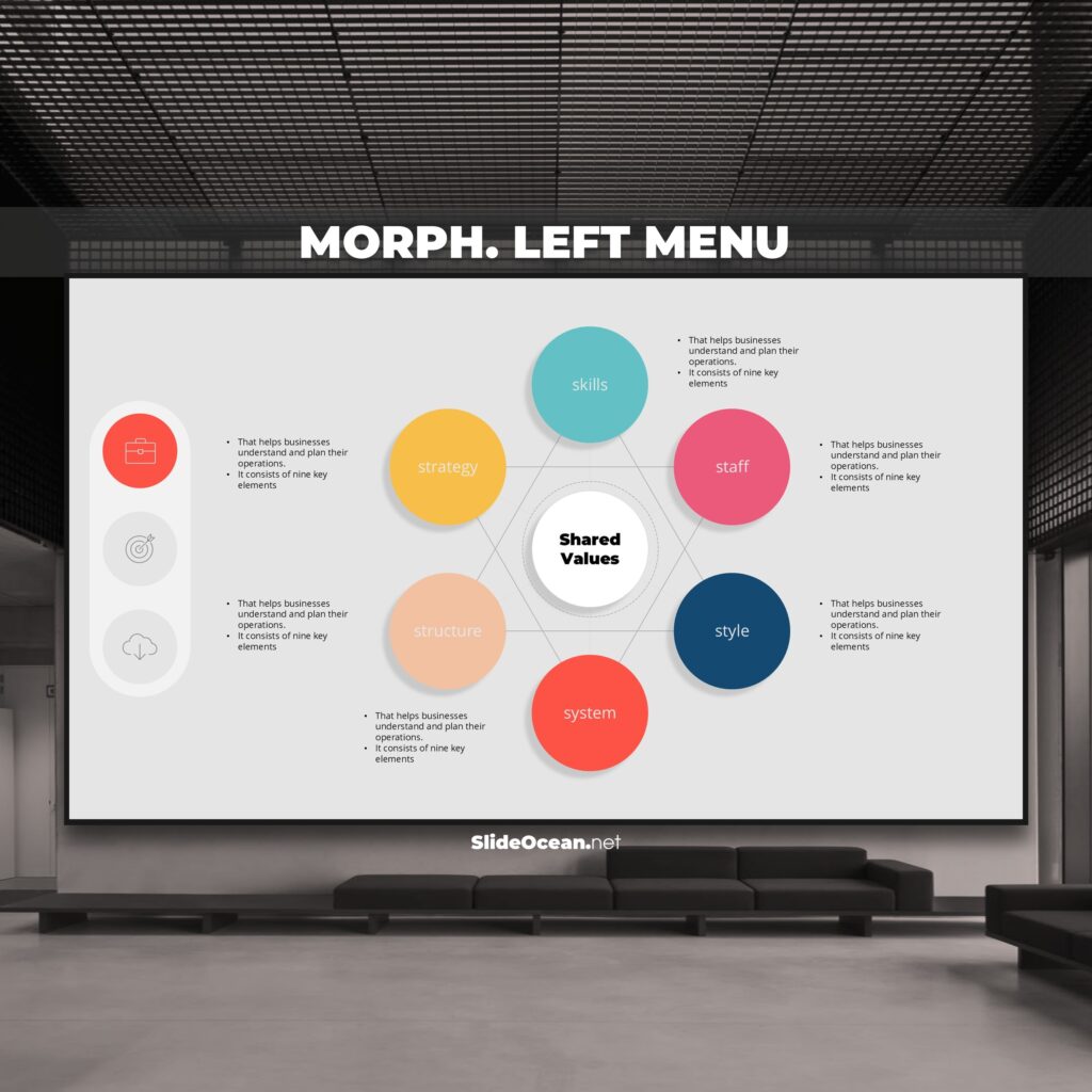 FREE PowerPoint Slides - Morph Transition - Left. Menu Cover