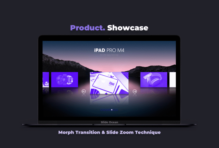 product showcase morph transition - Slide zoom - cover