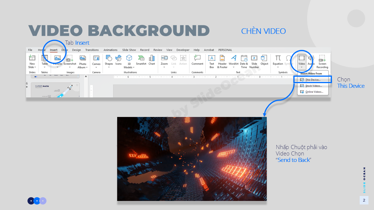 Hiệu Ứng Nền Động Trong PowerPoint - Cách chèn video