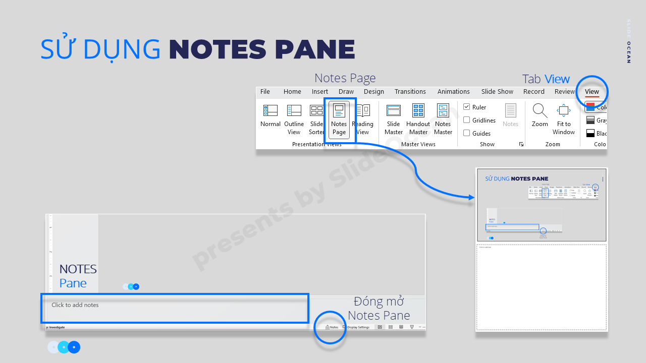 Ghi chú PowerPoint - Notes Pane - Sử dụng