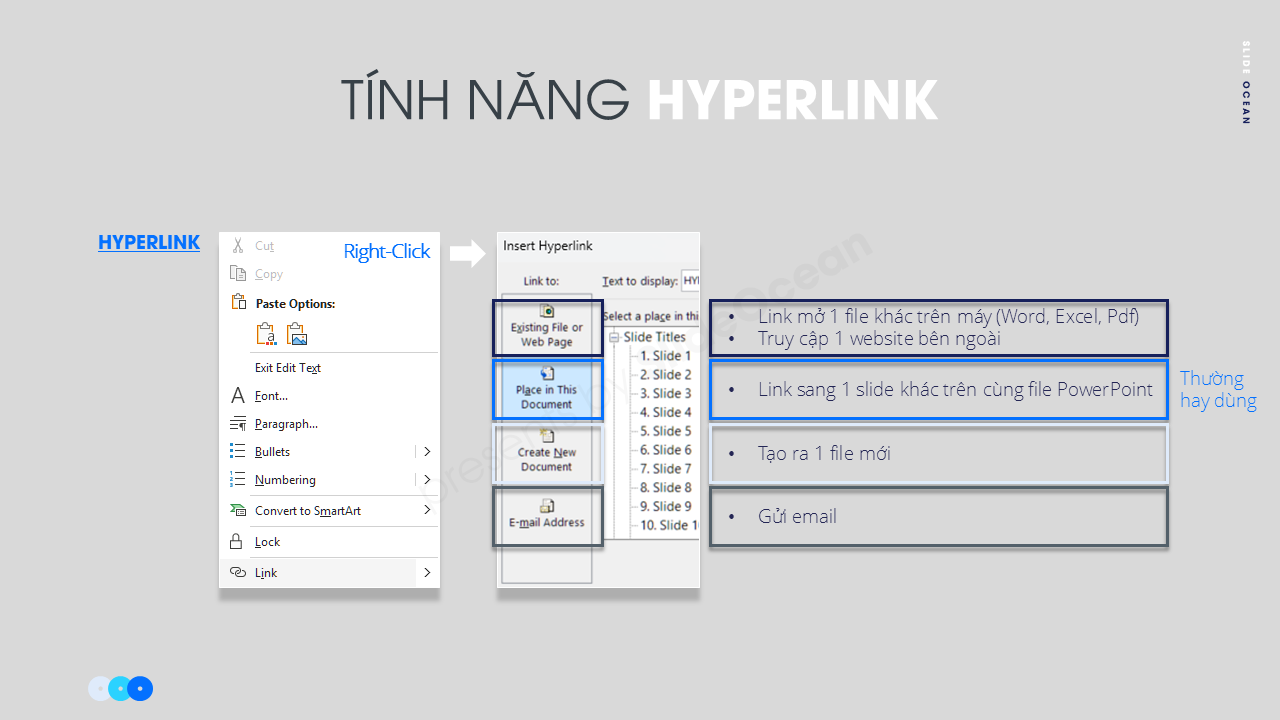 Tạo Slide Tương Tác Với Hyperlink Và Action Button - tính năng hyperlink