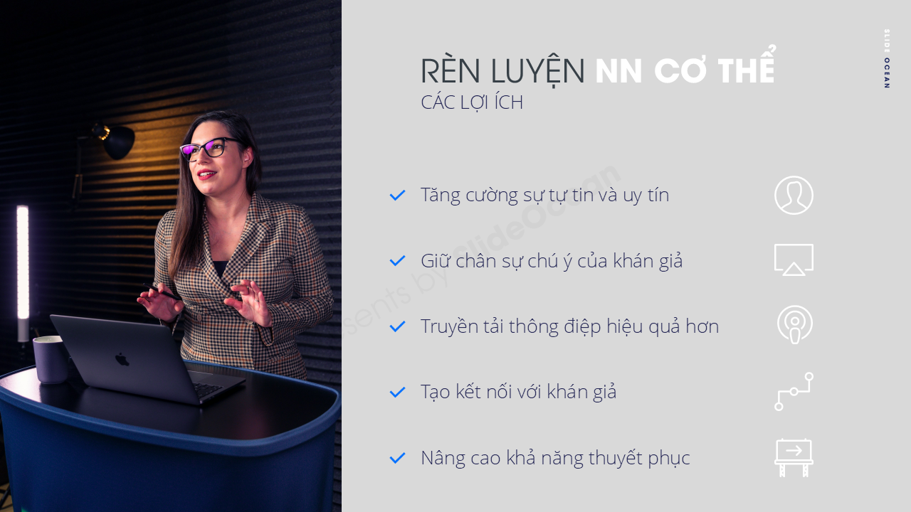 Ngôn ngữ cơ thể và kiểm soát giọng nói trong thuyết trình: Chìa khóa tự tin - Cover - Rèn luyện Ngôn ngữ cơ thể