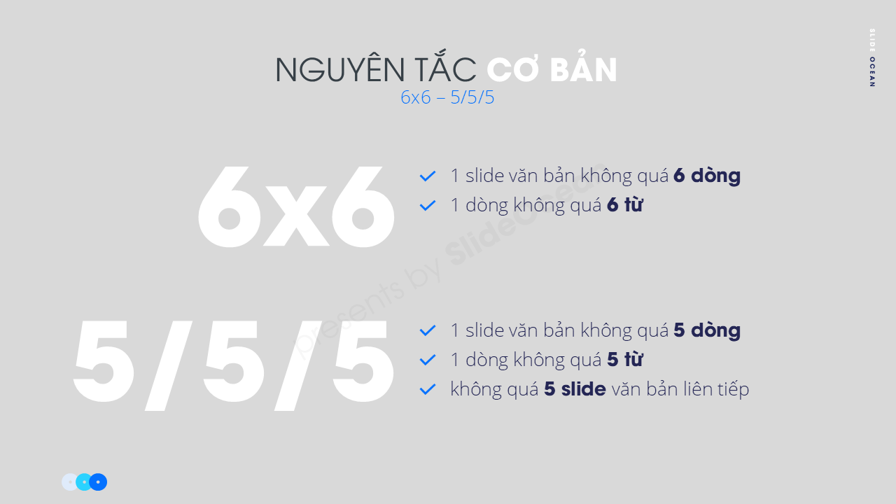 Nguyên Tắc 6x6 (hoặc 5/5/5) - Thiết Kế Slide Đơn Giản Để Tối Đa Hóa Hiệu Quả - Nguyên tắc cơ bản