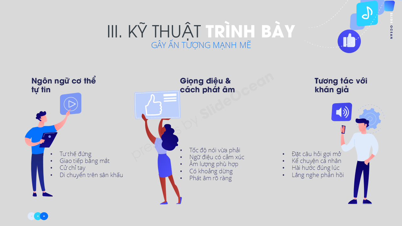 Bí Quyết Thuyết Trình Tự Tin và Thu Hút: Vượt Qua Nỗi Sợ Sân Khấu - Kỹ thuật trình bày