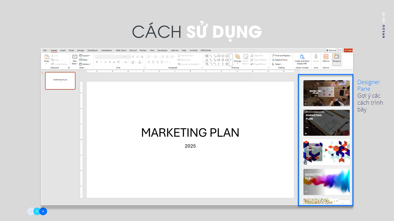 AI trong PowerPoint: Designer và Ideas - Trợ Lý Thiết Kế Thông Minh Của Bạn - Cách dùng