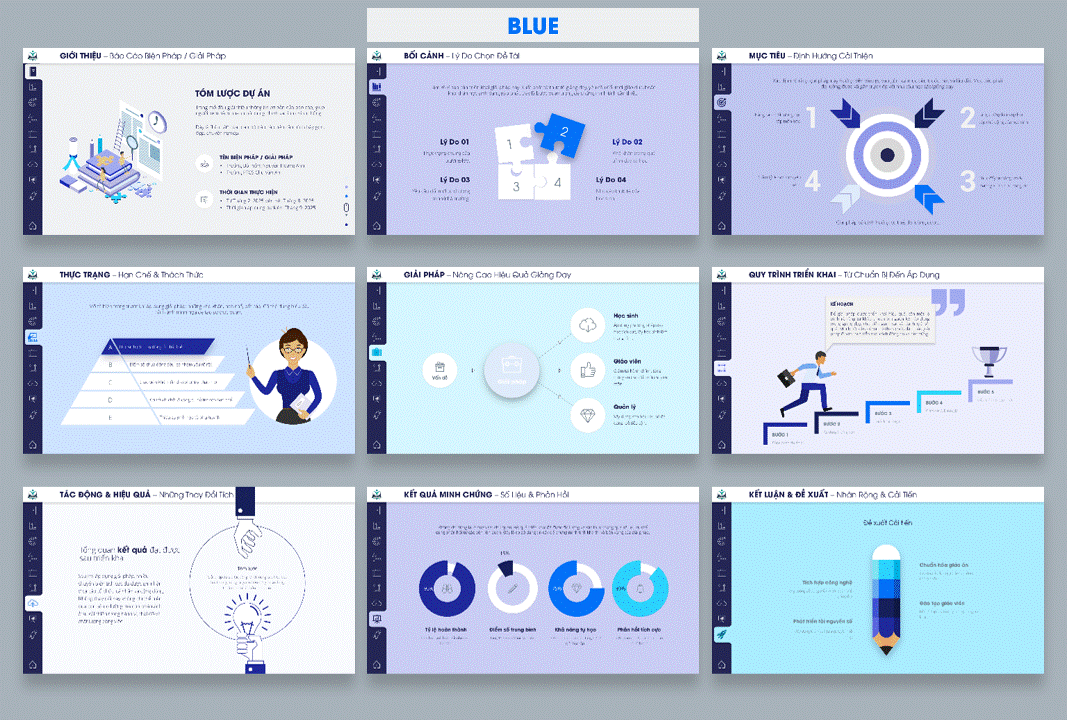PowerPoint Slides Templates – Bộ Báo cáo Biện pháp & Giải pháp 03 - Preview Hệ màu