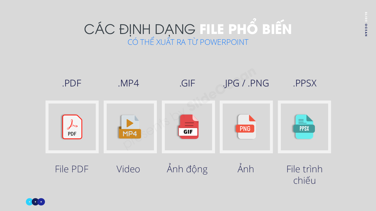 Xuất File PowerPoint sang nhiều định dạng khác nhau: PDF, Video, GIF và hơn thế nữa - Các loại files phổ biến