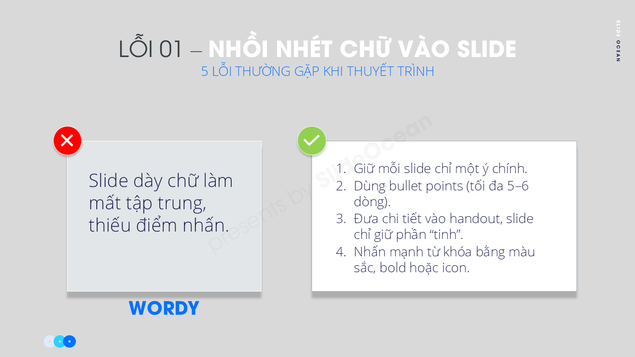 5 lỗi thường gặp khi thuyết trình và cách tránh - Lỗi 1: Nhồi nhét quá nhiều chữ vào slide