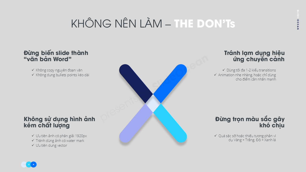 Thiết kế slide trực quan thu hút: Nên và Không nên - Không Nên làm = the DON'Ts