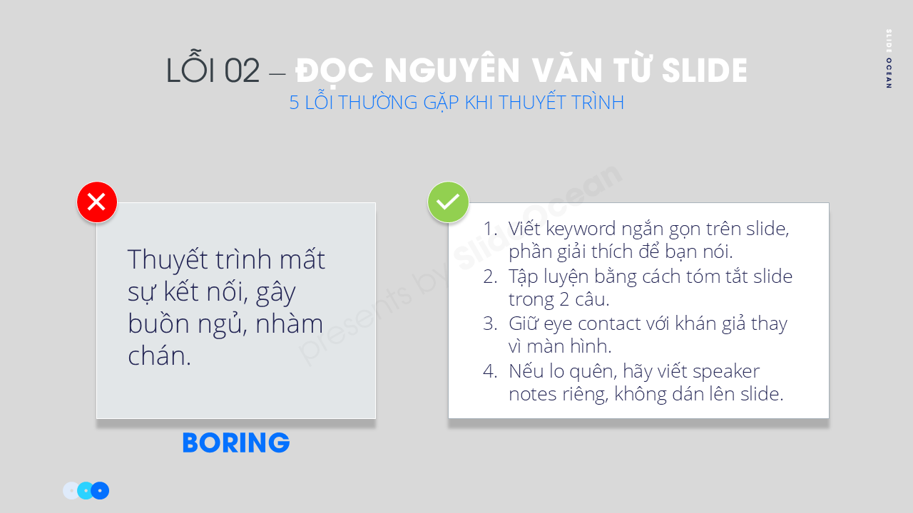 5 lỗi thường gặp khi thuyết trình và cách tránh - Lỗi 2: Đọc nguyên văn từ slide
