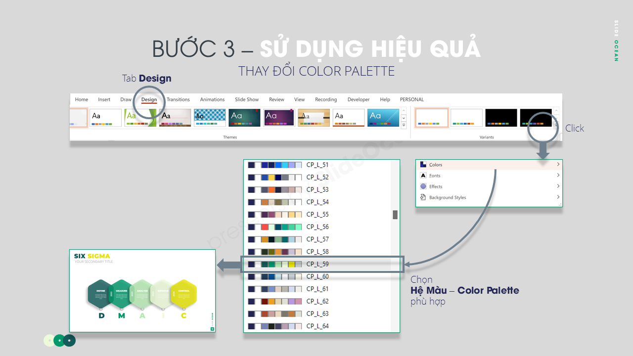 Cách Tạo và Sử Dụng Custom Color Palette Trong PowerPoint: Nâng Tầm Thiết Kế và Nhận Diện Thương Hiệu - Sử dụng