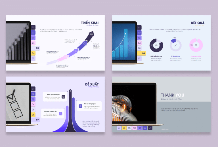Bộ Báo Cáo Biện Pháp / Dự Án 05 – PowerPoint Reporting Templates Cover - Laptop3