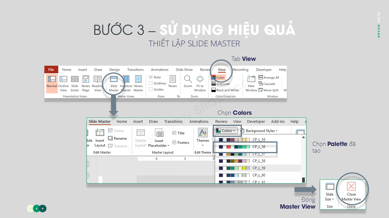 Cách Tạo và Sử Dụng Custom Color Palette Trong PowerPoint: Nâng Tầm Thiết Kế và Nhận Diện Thương Hiệu - Slide master