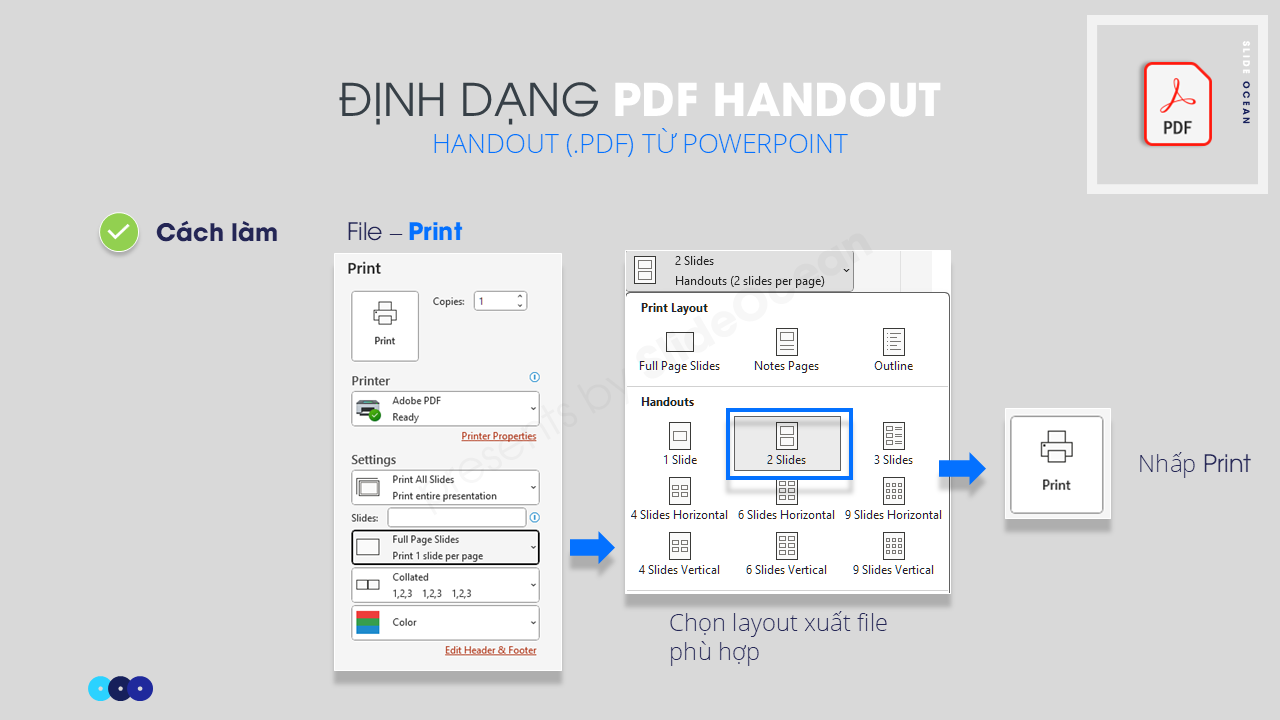 Xuất File PowerPoint sang nhiều định dạng khác nhau: PDF, Video, GIF và hơn thế nữa - Handout .pdf