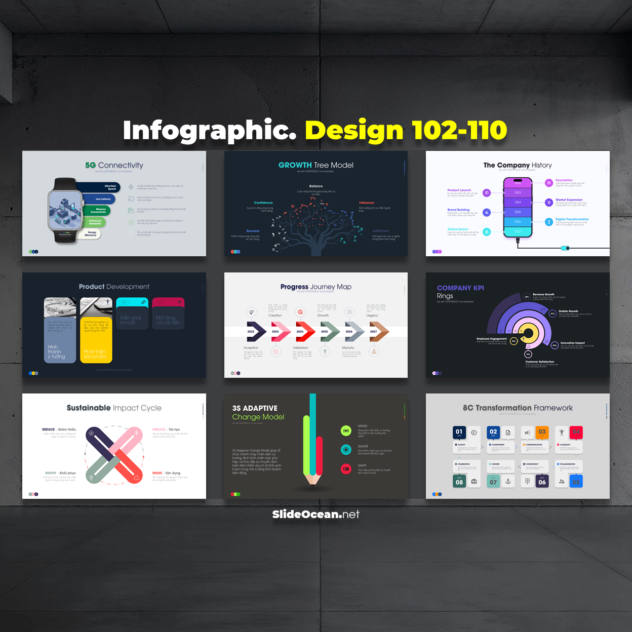 FREE PowerPoint - ANIMATED Infographic Slides - Mẫu 102-110 Cover