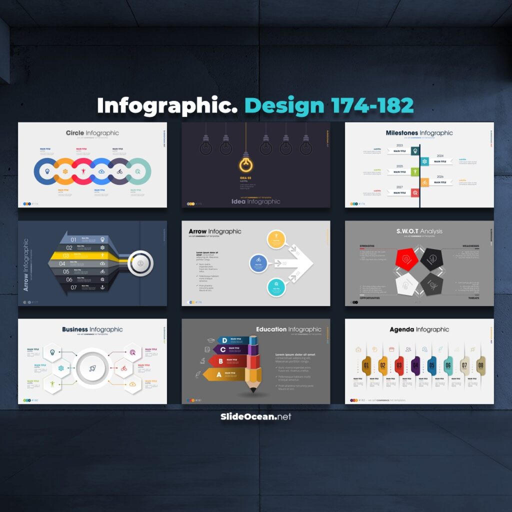 FREE PowerPoint - ANIMATED Infographic Slides - Mẫu 174-182 Cover