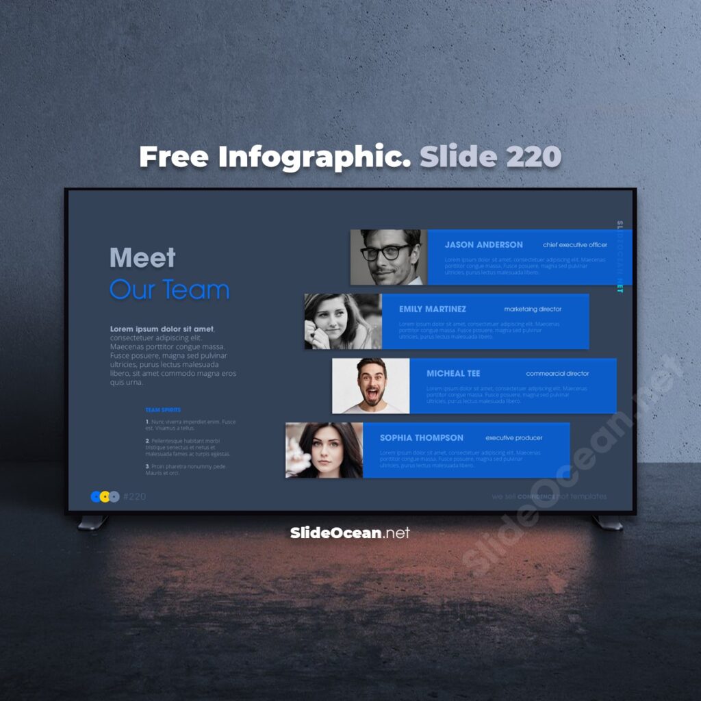 220. Animated Infographic PowerPoint Slides 220 - Our Team Infographic Cover