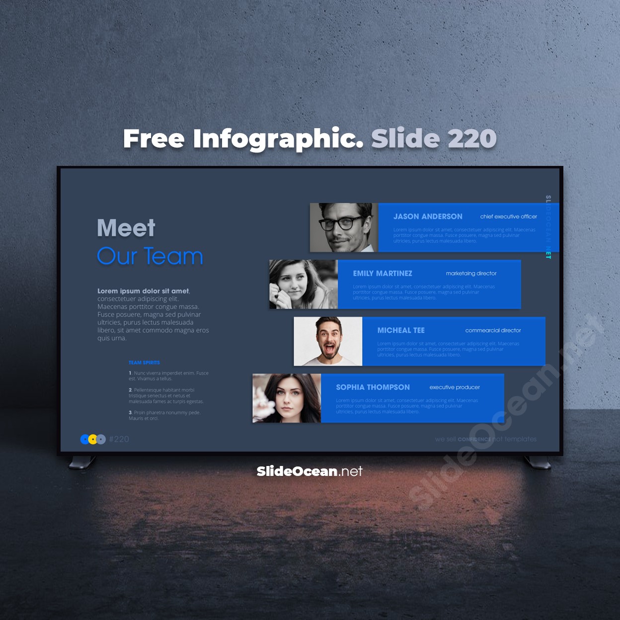 220. Animated Infographic PowerPoint Slides 220 - Our Team Infographic Cover